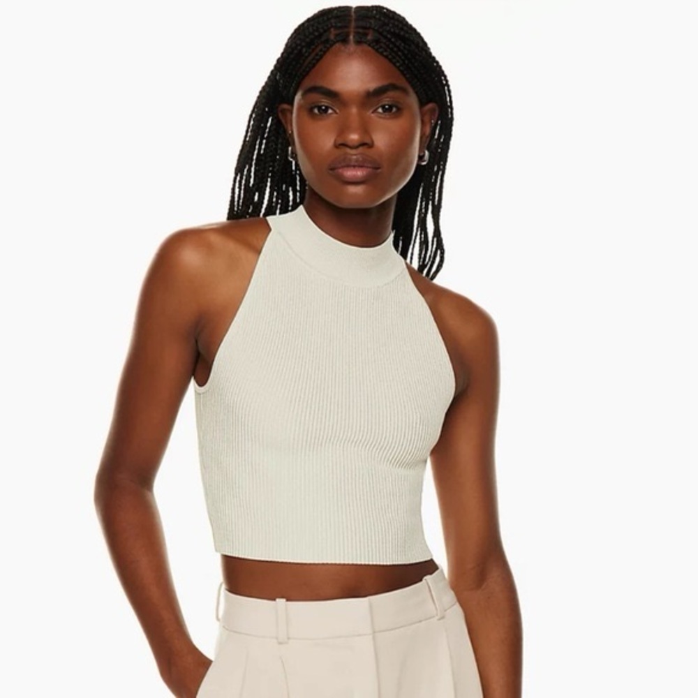 Babaton Sculpt Knit Mockneck Halter Top